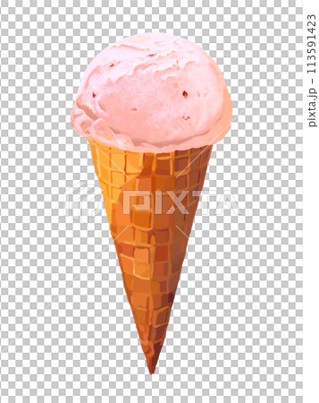 ストロベリーアイス(ワッフルコーン) ストロベリーアイス(ワッフルコーン) 113591423