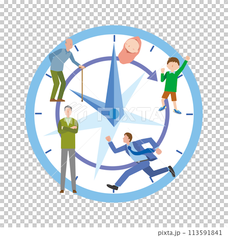 男性の人生のイメージイラスト 113591841