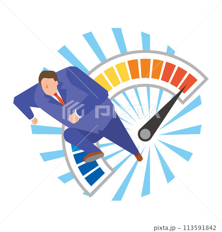 全開で走るビジネスマン 113591842