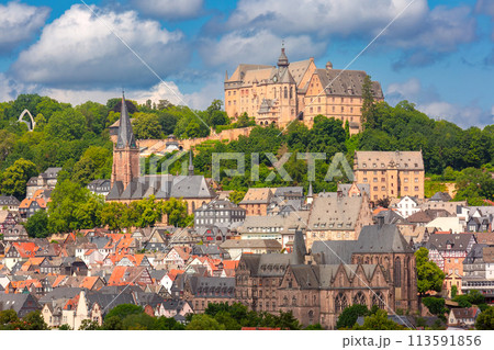 Marburg Castle Skyline, Germany 113591856