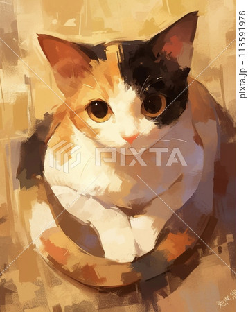 愛くるしい猫のポートレート 113591978