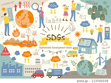 SDGs 持続可能な社会 素材集 SDGs 持続可能な社会 素材集 113592039