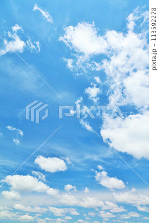 夏の青空と雲 113592278