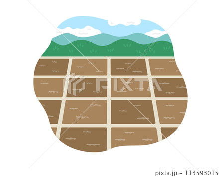 田園風景（春）のイラスト 113593015
