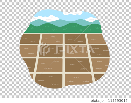 田園風景（春）のイラスト 113593015