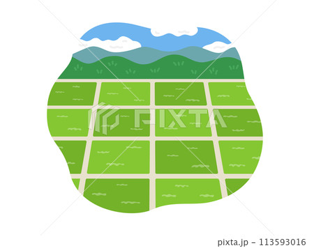 田園風景（夏）のイラスト 113593016