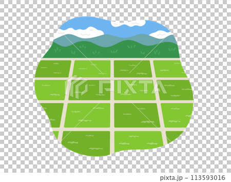 田園風景（夏）のイラスト 113593016