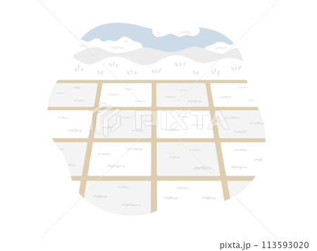 田園風景（冬）のイラスト 113593020