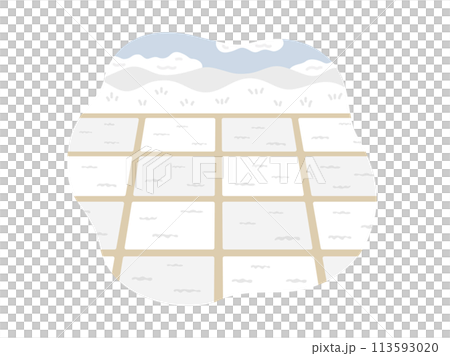 田園風景（冬）のイラスト 113593020