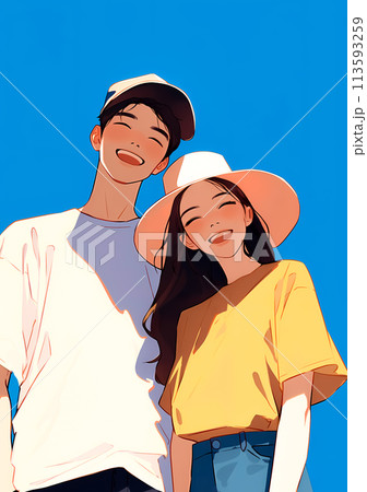 真夏の爽やかカップル 真夏の爽やかカップル 113593259