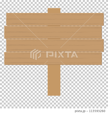 横型の木製看板のイラスト 113593260
