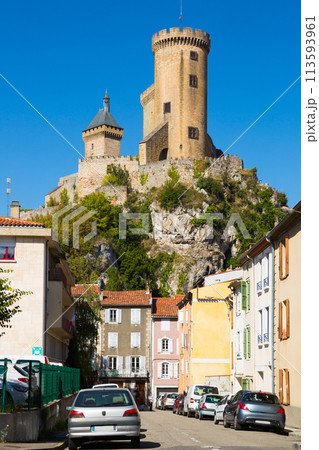 Medieval Foix castle on rocky outcrop Medieval Foix castle on rocky outcrop 113593961