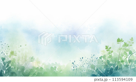 水彩画風の花畑イラスト 113594109