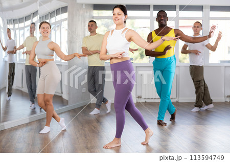 Group of people dancing jazz funk 113594749
