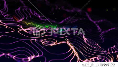 Image of network of connections over light trails Image of network of connections over light trails 113595177