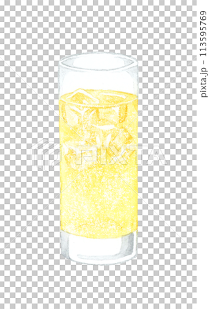Ginger ale drink hand-drawn watercolor illustration material Ginger ale drink hand-drawn watercolor illustration material 113595769