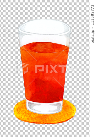 トマトジュース 飲み物の手描き水彩イラスト素材 トマトジュース 飲み物の手描き水彩イラスト素材 113595773