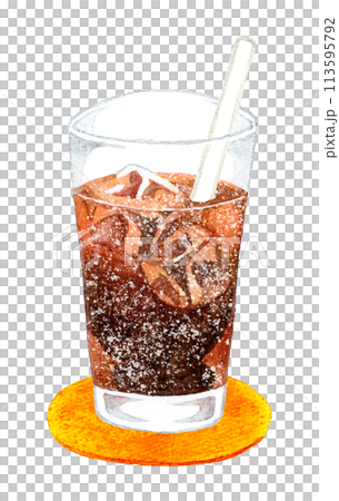 コーラ　飲み物の手描き水彩イラスト素材 113595792