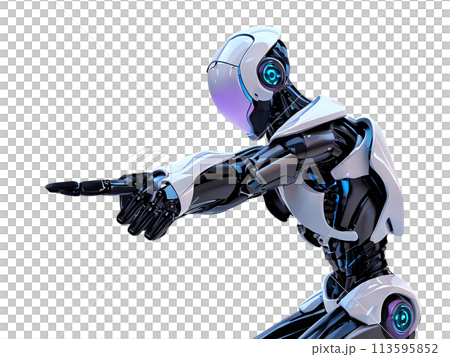 Pointing humanoid robot [AI generated, professional finish] 113595852