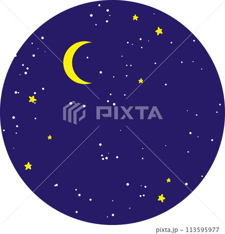 三日月の星空・丸風景　 113595977