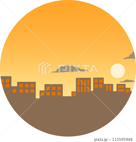 夕方の町・丸風景 113595988