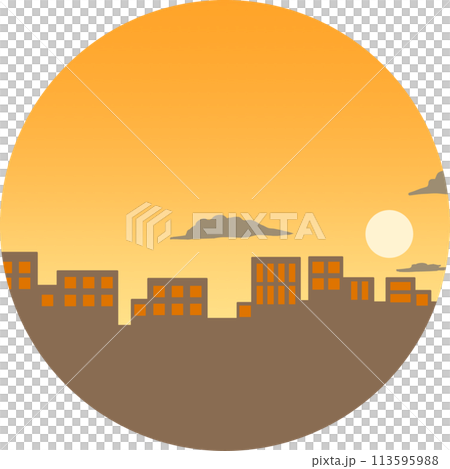 夕方の町・丸風景 113595988