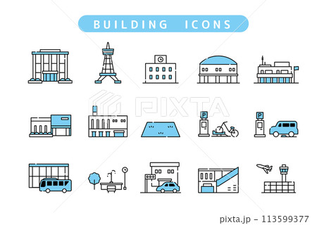 街　建物　アイコンセット 113599377
