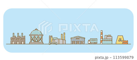 工業地帯　産業　ビジネス　背景 113599879