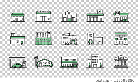 商店商店建築建築圖示集 113599880