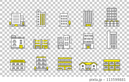 建築公司公寓建築圖示集 113599881