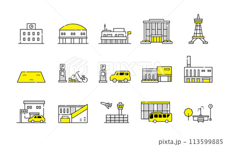 街　建物　アイコンセット 113599885