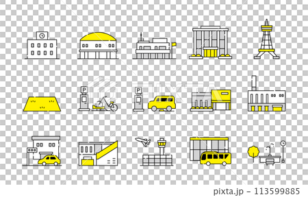 街　建物　アイコンセット 113599885