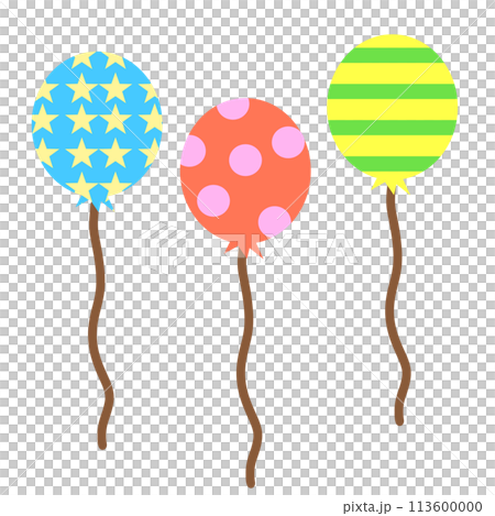 ポップな風船のセットのイラスト素材 [113600000] - PIXTA