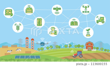 スマート農業 テクノロジーを活用した生産管理(フルHD 16:9サイズ) スマート農業 テクノロジーを活用した生産管理(フルHD 16:9サイズ) 113600155