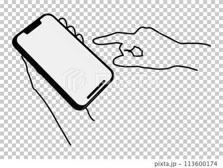 スマートフォンを持つ手 113600174
