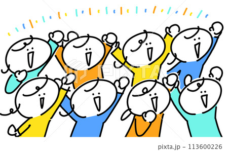 笑顔で熱狂的に盛り上がる女性達 コンサート スポーツ観戦 笑顔で熱狂的に盛り上がる女性達 コンサート スポーツ観戦 113600226