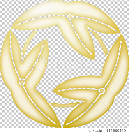 Family crest: Three-leaf iris [gold] 113600560