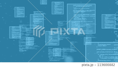 Image of data processing over multiple screens 113600882
