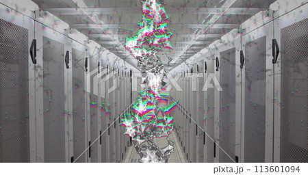 Image of dna rotating over servers 113601094