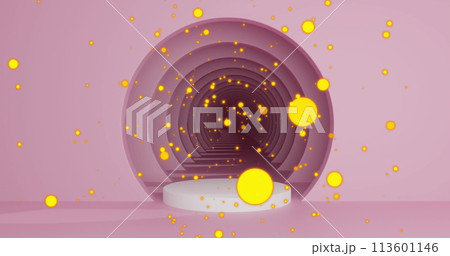 Image of yellow spots over circles Image of yellow spots over circles 113601146