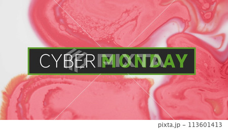 Image of cyber monday text over orange liquid on white background Image of cyber monday text over orange liquid on white background 113601413