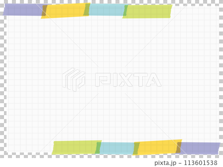 灰色方格紙和美紋膠帶的備忘錄背景，尺寸比例3:4 113601538