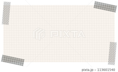 茶色系の方眼紙とマスキングテープのおしゃれなメモ背景　サイズ比率16:9 113601540