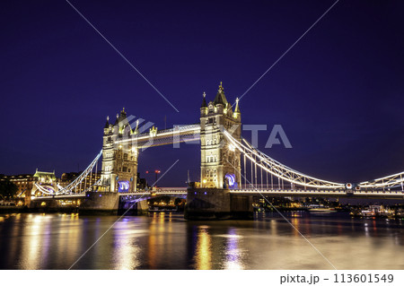 London Tower Bridge by river thames in London, england, UK Twilight, London UK. 113601549