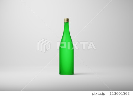 日本酒　ラベル無し　モックアップ　3Dレンダリング  113601562