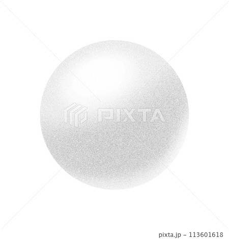 Grainy gradient sphere with noise effect. Vector stipple planet with shadow like spray isolated on white background. Halftone abstract 3d dusty ball. Vintage grunge graphic circle. 113601618