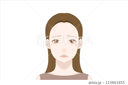 40代女性の正面(シミの悩み) 40代女性の正面(シミの悩み) 113601855