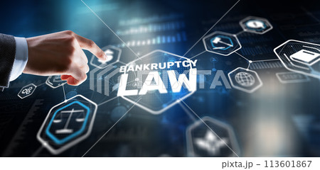 Judicial decision lawyer business concept. Bankruptcy law concept 113601867