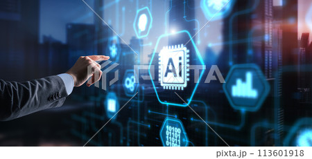 AI Artificial Intelligence concept. Technology learning AI Artificial Intelligence concept. Technology learning 113601918