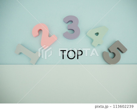 トップTOPの文字と12345の数字 113602239